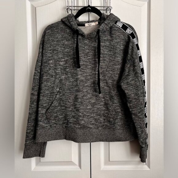 UGG WOMENS TRACK TOP, “IRIS”, GREY & BLACK, size medium - Picture 1 of 12